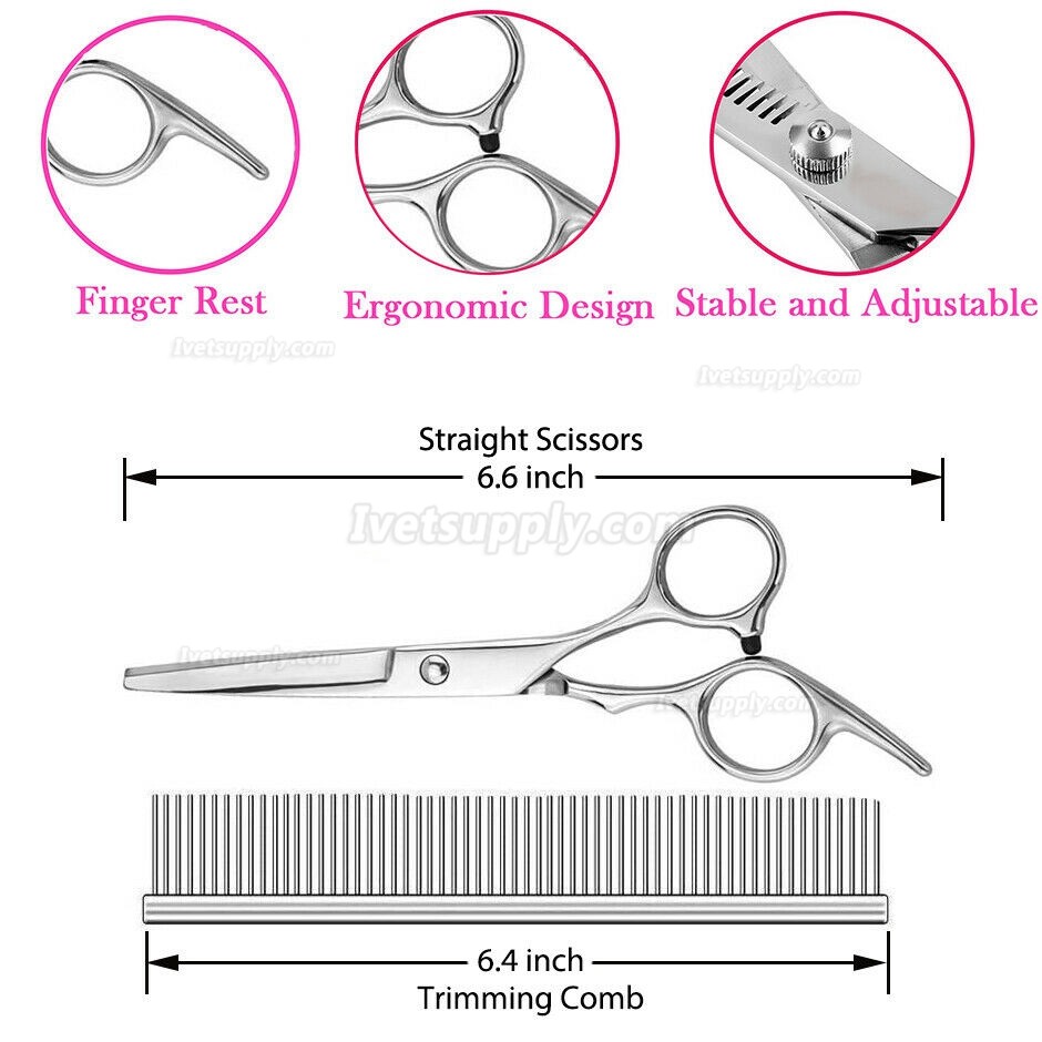 Pet Professional Dog Grooming Clippers Kit For Dog Cat Hair Trimmer Scissors Set
